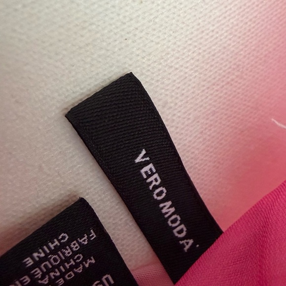 Vero Moda Pink Ombré Tiered Chiffon Maxi Dress Halter Open Back - Picture 4 of 4